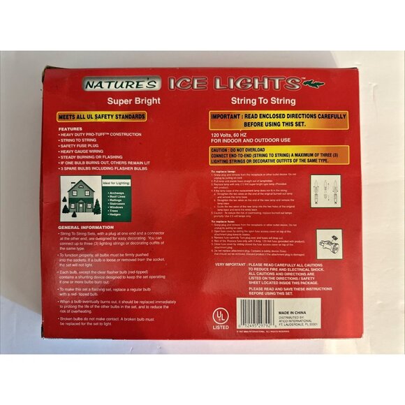 Nature's Ice Lights Icicle String 100 Christmas Indoor Outdoor Flash Steady NEW - Picture 7 of 9